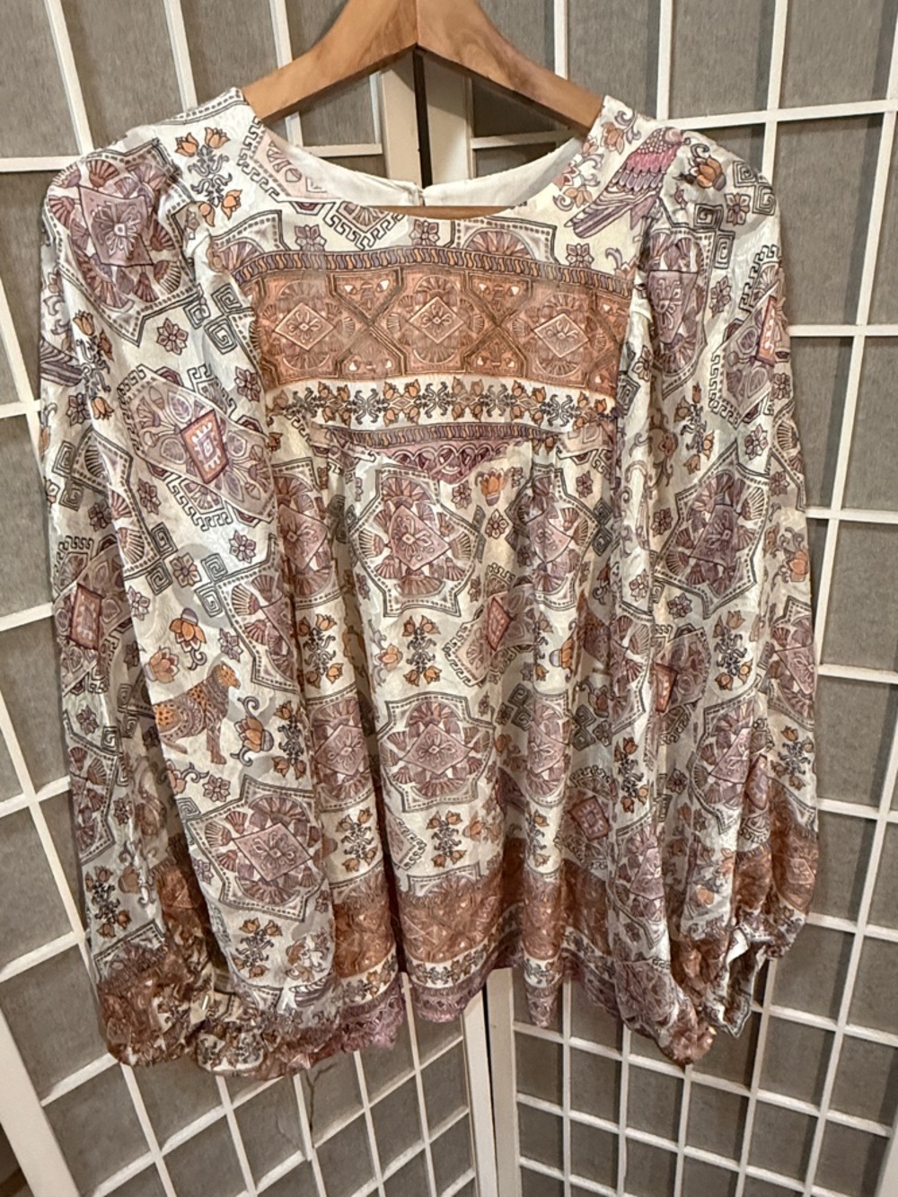 NEW ANTHROPOLOGIE BOHO 100% INDIAN SILK TOP PEASANT BLOUSE💖